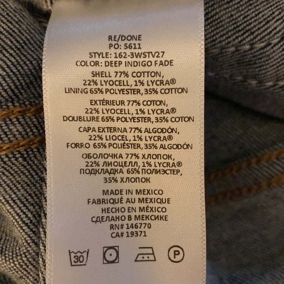 RE/DONE straight leg jeans - like new! - Sz 28 - Picture 8 of 9